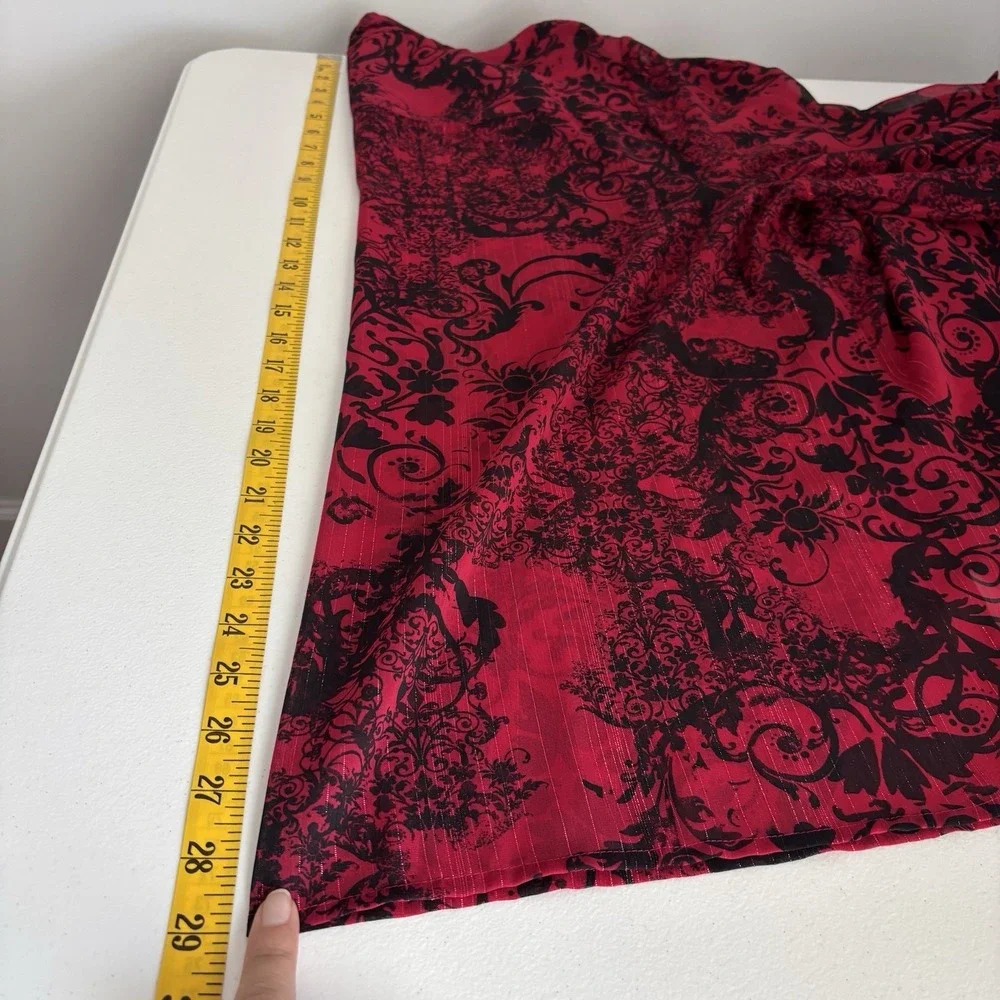 Catherines Women's Sheer Abstract Top Size 0X Red Metallic Stripes Whimsigoth‎ - Picture 11 of 11